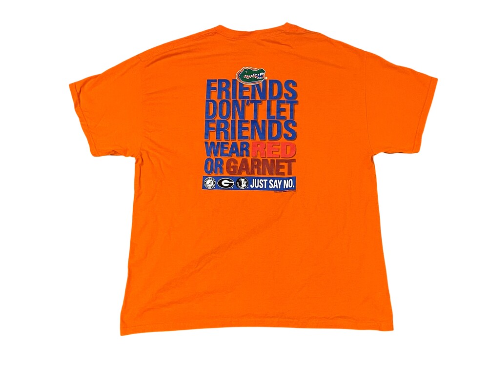 Florida Gators Shirt Mens Orange NCAA Football Gator Backer Friends Don't Let